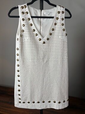 english rose White Dress with Gold Accents